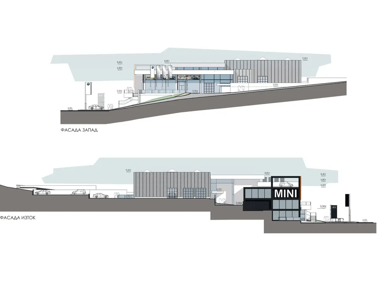 Architectural project of a Service and showroom for "BMW"; Sofia - 8
