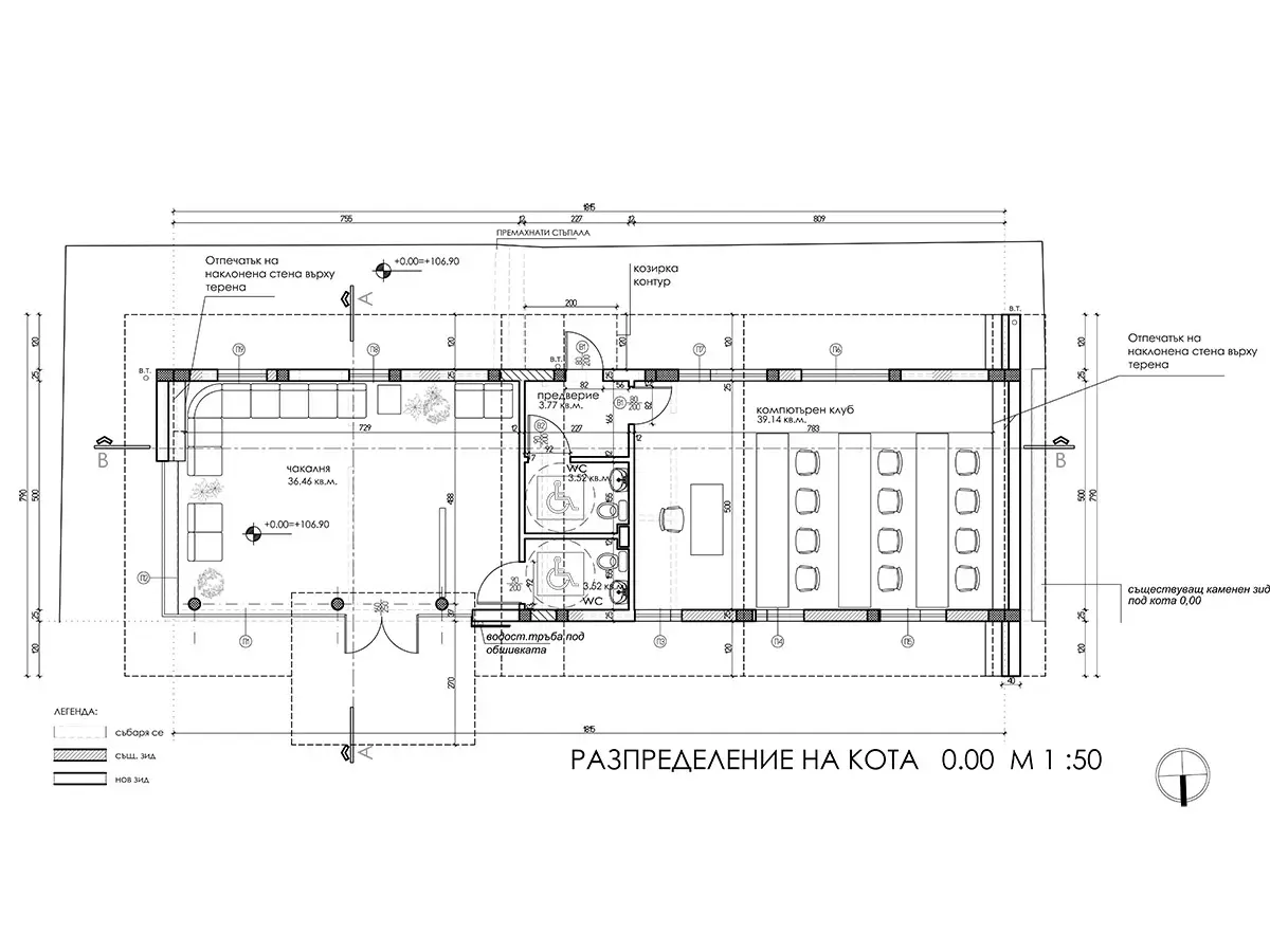 Архитектурен проект на сграда - зактрита автобусна спирка и компютърен клуб, с. Кошарица, общ. Несебър - 4