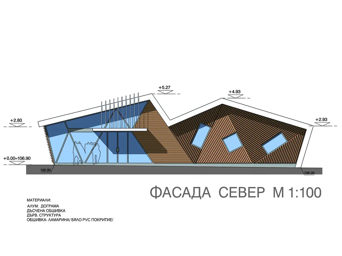 Архитектурен проект на сграда - зактрита автобусна спирка и компютърен клуб, с. Кошарица, общ. Несебър - 6