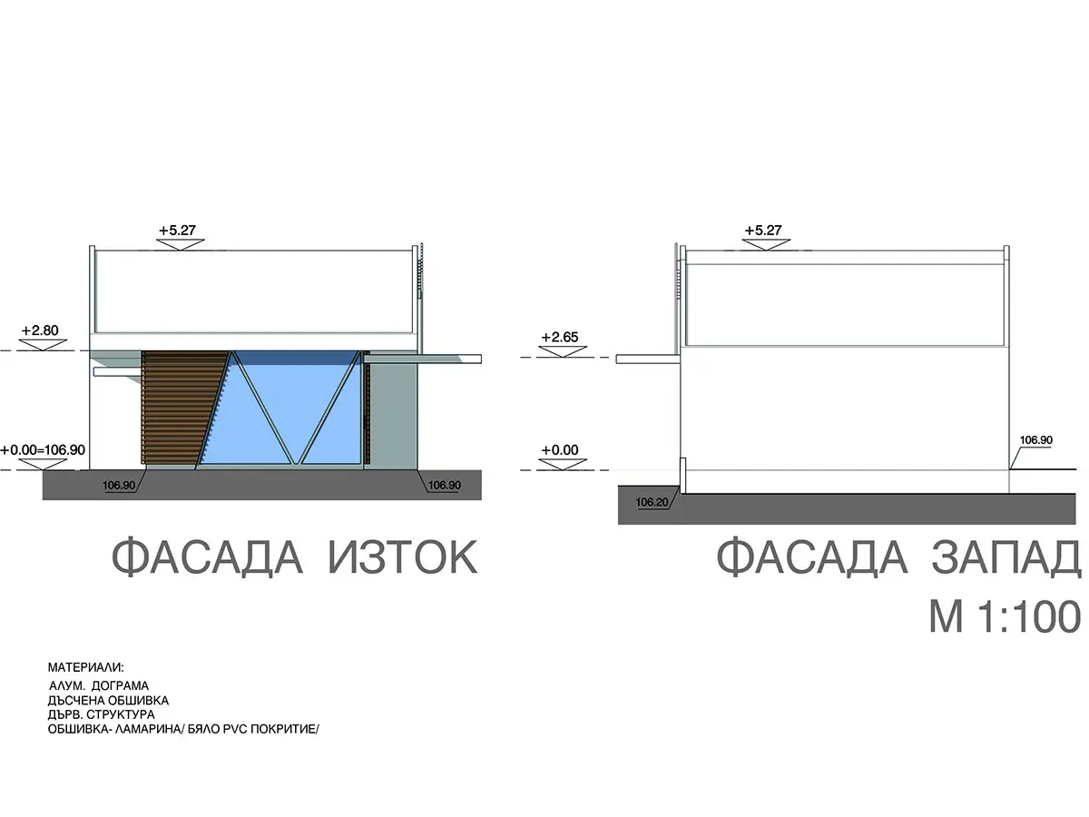 Архитектурен проект на сграда - зактрита автобусна спирка и компютърен клуб, с. Кошарица, общ. Несебър - 7