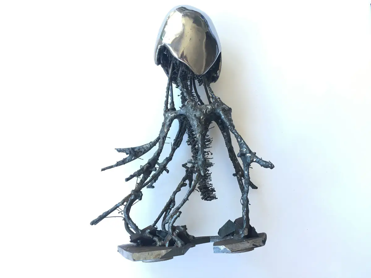 Sculpture of black metal elements "Seabed 2" - 12