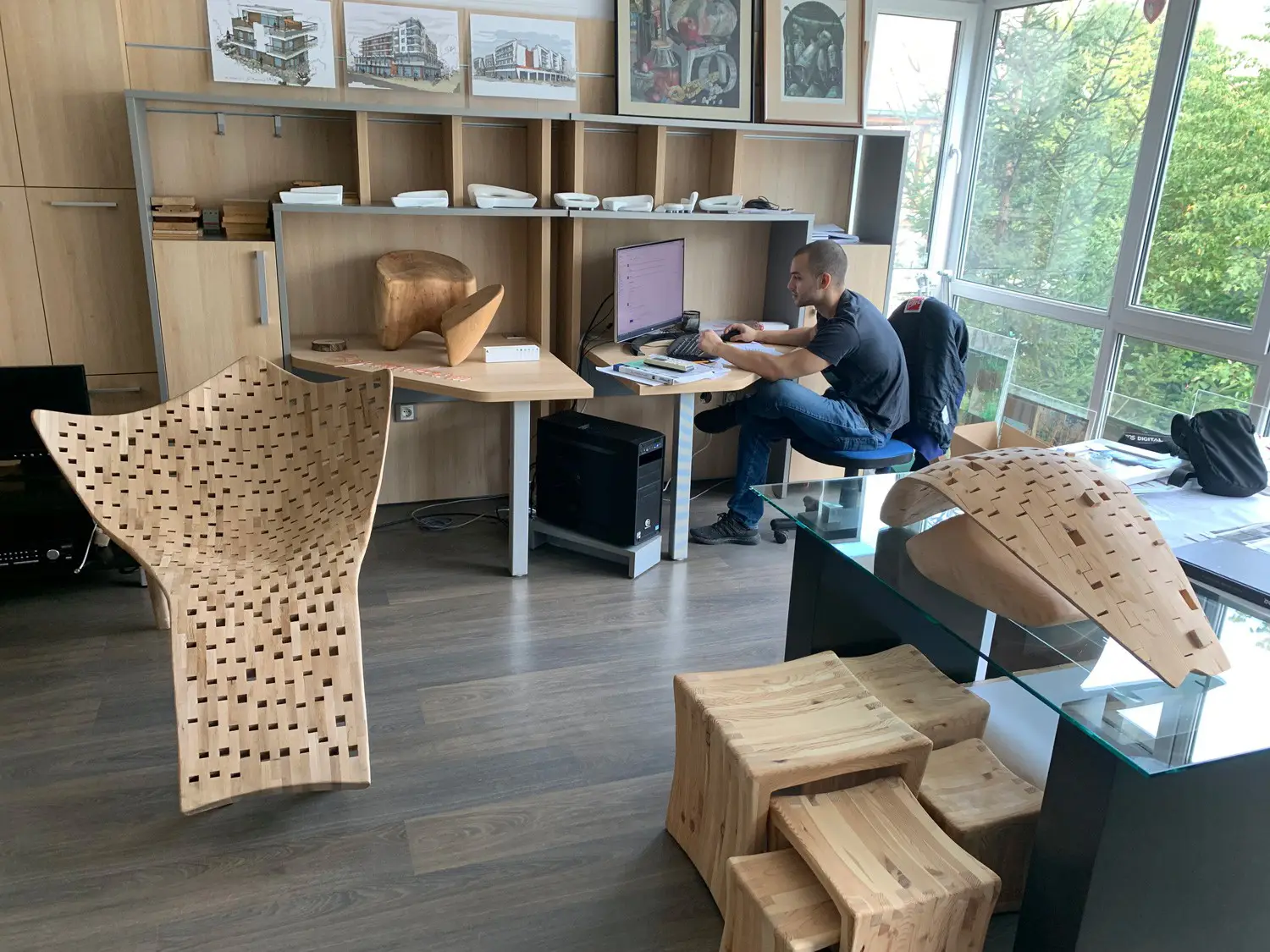 лежанка авторски проект на архитект Цветан Симеонов от поредицата MOOD WOOD design - 2
