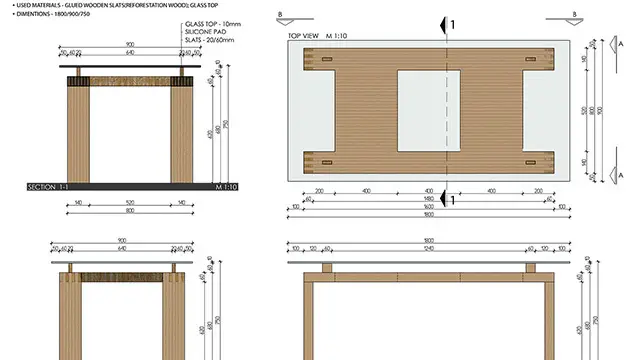 Dining table of solid wood - 