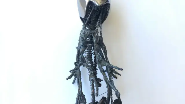 Sculpture of black metal elements "Seabed 2" (10)