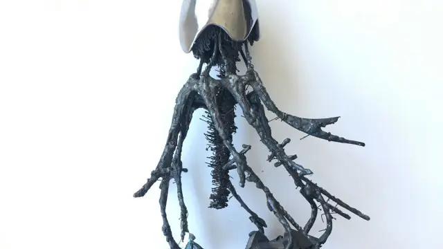 Sculpture of black metal elements "Seabed 2" (11)