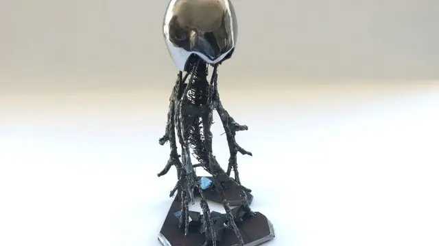 Sculpture of black metal elements "Seabed 2" (4)