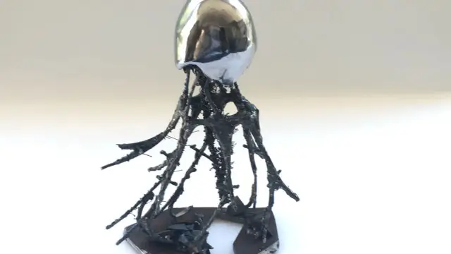 Sculpture of black metal elements "Seabed 2" (5)