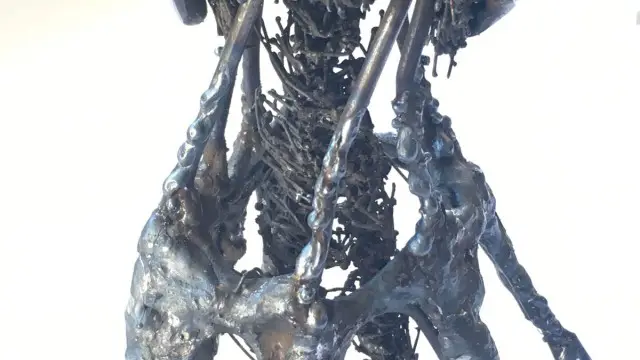 Sculpture of black metal elements "Seabed 2" (7)