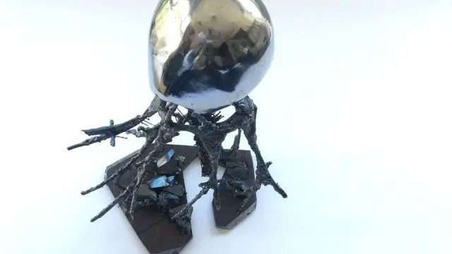 Sculpture of black metal elements "Seabed 2" (8)